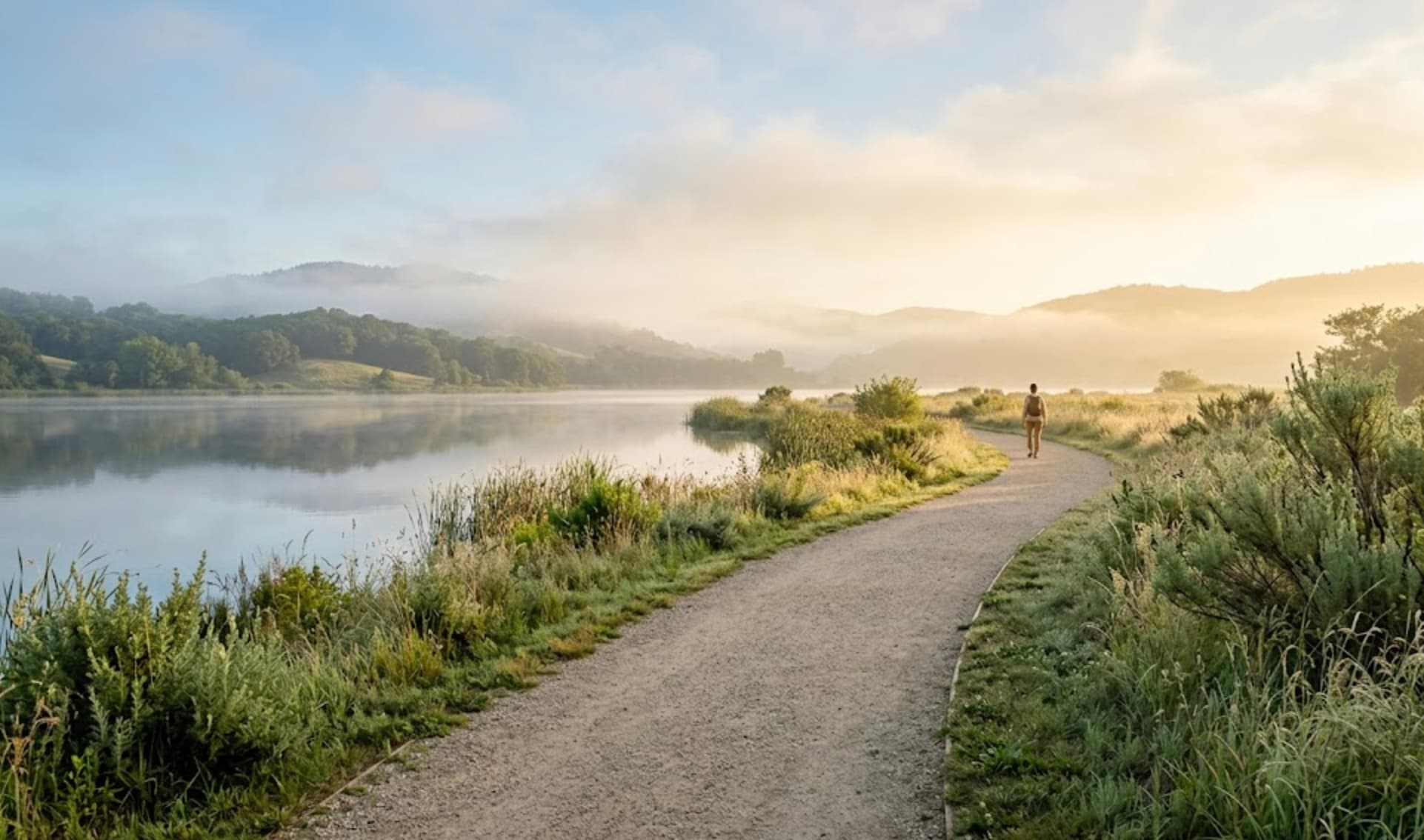 A calm morning path representing the step-by-step journey
